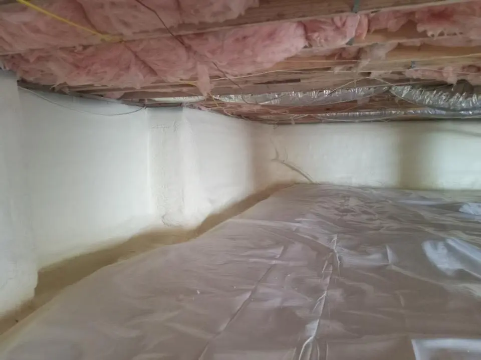 Crawl space encapsulation with closed-cell spray foam for Flat Roof Repair in Carroll